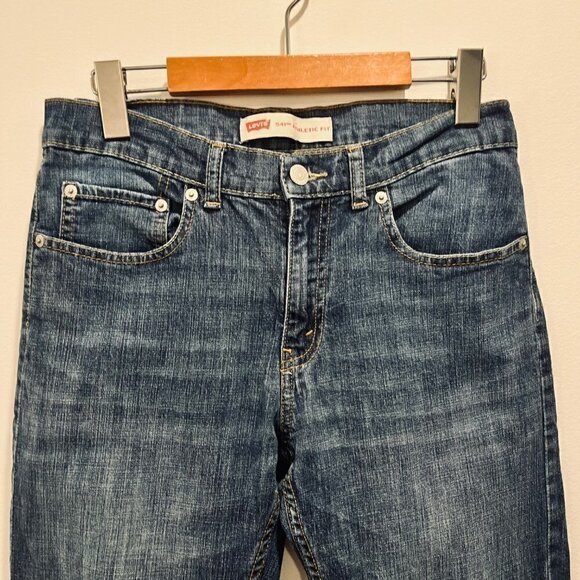 Levi's 541 Athletic Boyfriend Fit High Waist Medium Wash Straight Leg Ankle Crop - Picture 4 of 10